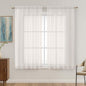 OVZME Ivory Sheer Curtains 63 Inches Long 2 Panels Set, Light Filtering Sheer Curtains for Living Room Bedroom 59 Inch Extra Wide, Modern Voile Filmy Rod Pocket Window Drapes, 59Wx63L Inches