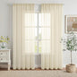 MIULEE Light Cream Sheer Curtains 96 inches Long Window Curtains 2 Panels Solid Color Elegant Window Voile Panels/Drapes/Treatment for Bedroom Living Room (54 X 96 Inches Light Cream)