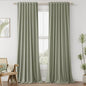 Guken Sage Green 100% Blackout Curtains 105 Inch Length 2 Panels Set for Living Room Bedroom Back Tab Thermal Insulated Black Out Linen Drapes Room Darkening Window Curtains
