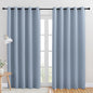 NICETOWN Room Darkening Draperies Window Curtain Panels, Vintage Blue, 2 Panels, W60 x L84 -inch, Thermal Insulated Grommet Room Darkening Curtains for Bedroom