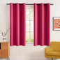 MIULEE Blackout Room Darkening Curtains Thermal Insulated Drapes Solid Window Treatment Set Grommet Top Light Blocking Curtain for Living Room/Bedroom 2 Panels 42 x 63 inch Hot Pink