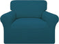 Easy-Going 100% Waterproof Chair Couch Cover, Dual Waterproof Sofa Cover, Stretch Jacquard Sofa Slipcover, Leakproof Furniture Protector for Kids, Pets, Dog and Cat (Chair, Peacock Blue)