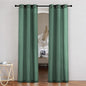 NICETOWN Olive Green Linen Doorway Curtains 80 inches Long, Grommet Thick Linen Weave Semi Sheer Window Treatments Privacy Assured with Light Filtering for Bedroom/Side Door, W34 x L80