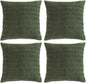 Fancy Homi 4 Packs Boho Olive Green Decorative Throw Pillow Covers 16x16 Inch for Couch Bed Sofa, Rustic Modern Farmhouse Home Decor, Soft Plush Corduroy Cute Square Cushion Case 40x40 cm