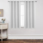 Joydeco White Curtains 63 Inches Long 2 Panels Set, Thermal Insulated Long Drapes 2 Burg, Room Darkening Grommet Curtains for Living Room Bedroom Window (W42 x L63 Inch, Greyish White)