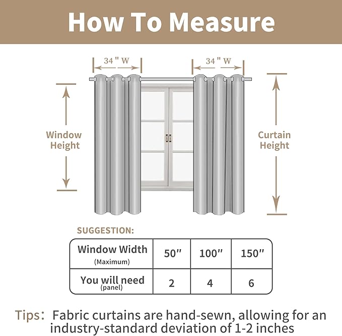 LAMIT Short Linen Curtains 36 Inch Length for Half Window, Semi Sheer Light Filtering Panels Bronze Grommet Drapes for Basement/Kitchen, Greyish Blue, 2 Panels, 34 x 36 Inch