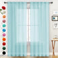 SpaceDresser Basic Rod Pocket Sheer Voile Window Curtain Panels Sky Blue 1 Pair 2 Panels 52 Width 72 Inch Long for Kitchen Bedroom Children Living Room Yard（Sky Blue, 52W x 72L）
