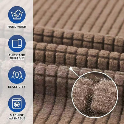 KEKUOU Stretch Sofa Cover Slipcover ，Couch Covers for 3 Cushion Couch Sofa pet Friendly (78"-94") Furniture Protector Sofa with Elastic Bottom for Kids,Dog, Jacquard Small Checked(Large,Camel)