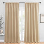 NICETOWN Room Darkening Curtains for Bedroom - Home Decoration Privacy Protection Thermal Insulated Solid Drapes/Draperies for Sliding Glass Door (Biscotti Beige, Set of 2, 52 x 95 inches)