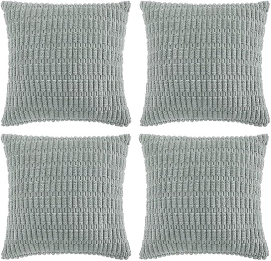Fancy Homi 4 Packs Decorative Throw Pillow Covers for Living Room Couch Bed, Modern Farmhouse Boho Home Decor, Accent Cushion Case (14 x 14 Inch, Grey Blue)
