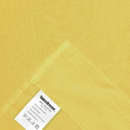 SpaceDresser Sheer Voile Window Treatment Rod Pocket Curtain Panels for Kitchen Bedroom Living Room Drapes Sunlight Filtering Privacy Semi Home Decor Assorted Colors Sizes (Yellow, 52 W x 54 L)