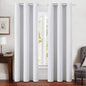 MIULEE Linen Blackout Curtains for Bedroom Solid 100% Blackout Thermal Insulated Grayish White Curtains Grommet Room Darkening Curtains/Drapes for Living Room 42x90 Inch (2 Panels)