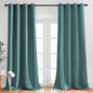 NICETOWN Blackout Curtains for Kids Room - Triple Weave Microfiber Home Thermal Insulated Solid Ring Top Blackout Panels/Drapes for Bedroom(Sea Teal, Set of 2, 52 x 95 Inch)