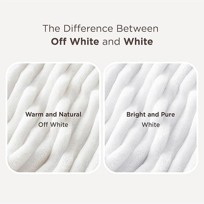 Bedsure GentleSoft White Throw Blanket for Couch - Mothers Gifts Day Birthday Gifts for Women Mom Her, Soft Cozy Fleece Throw Blanket for Girl, Room Home Bedroom Spring Decor, Off White, 50x60 Inches