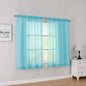 Simplebrand Aqua Short Sheer Curtains 45 Inch Length for Small Windows, Rod Pocket 2 Panels Set Solid Voile Drapes Window Sheer Curtains for Bedroom Bathroom Kids Room Kitchen, 42x45 Inch, Aqua