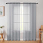 Light Grey Sheer Curtain for Bedroom Living Room 78 Inches Long 2 Panels Set, Solid Soft Airy Light Filtering Sheer Window Curtains, Modern Rod Pocket Door Curtain, 42" Wx78 L Inches