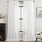 Extra Long White Curtain 120 inches Long 2 Panels Set Back Tab Light Filtering Cotton Textured Curtain Modern Farmhouse Coastal Decor White Linen Drapes 120 inch Length for Large Window 10 FT 60x120