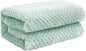 Exclusivo Mezcla Fleece Throw Blanket, Super Soft and Warm Blankets for Couch, Sofa and Bed Waffle Textured, Cozy, Fuzzy and Lightweight (Mint Green, 40x50 Inches)