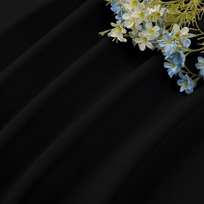 CUCRAF Black Blackout Curtains 72 inch Length 2 Panels Set, Rod Pocket Room Darkening Drapes for Bedroom Living Room, Insulated Thermal Light Blocking Window Curtain (W52 x L72 Inch)