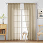 Taupe Sheer Curtains 84 Inches Long 2 Panels, Elegant Airy Transparent Light Filtering Window Curtains, Window Drapes for Living Room Bedroom, Top Dual Rod Pocket Design, 2x42Wx84L Inches