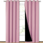 NICETOWN Full Shading Curtains 90" Long 2 Panels Set for Windows, Super Heavy-Duty Black Lined Blackout Curtains for Bedroom, Privacy Assured Window Treatment (Crystal Pink, Pack of 2, 52" W)