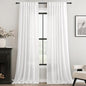 White Curtains 102 inches Long 2 Panels Back Tab Light Filtering Cotton Textured Curtain Modern Farmhouse Coastal Decor Off White Linen Drapes 102 inch Length for Patio Sliding Door Office Bedroom