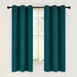 NICETOWN Teal Blackout Cafe Faux Silk Curtains for Small Windows, 42" Wide by 63" Long, 2 Panels, Grommet Thermal Insulated Blackout Satin Drapes for Bedroom