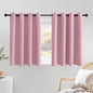 NICETOWN Crystal Pink Short Curtains for Girls Room, Grommet Kitchen Window Curtains Thermal Short Drapes Room Darkening for Cafe, 2 Panels, W52 x L36