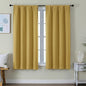 Simplebrand Ava Bright Gold Blackout Curtains for Bedroom 63 Inch Length 2 Panels Set, Privacy Thermal Insulated Rod Pocket Door Window Curtains for Patio French Door Front Door, W40 x L63 Inch