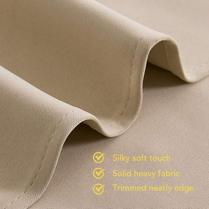 NICETOWN Bedroom Blackout Curtains and Drapes, Biscotti Beige, Set of 2, 34 by 40, Window Treatment Thermal Insulated Solid Grommet Blackout Draperies for Kitchen/Cafe