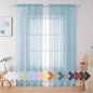 Simplebrand Sky Blue Sheer Curtains 84 Inches Long, Light Filtering Rod Pocket Solid Color Window Sheer Curtain Panels, Elegant Curtains & Drapes for Living Room, Bedroom 2 Panels (42" W x 84" L)