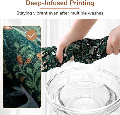 OPPODREAM Animal Soft Area Rugs 5x7, Washable Green Rug with Non Slip Backing, 5 x 7 Faux Cashmere Low-Pile 5x7 Carpet