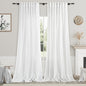 Extra Long White Curtain 108 inches Long 2 Panels Set for Living Room Back Tab Modern Farmhouse Decor Cotton Textured Off White Sheer Linen Curtains 108 inch Length for Large Window 9 FT Tall