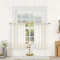 LAMIT Semi Sheer Cream Linen Curtains 36 Inch Length 2 Panels, Light Filtering Panels Back Tab and Rod Pocket Neutral Drapes for Bathroom/Kitchen/Loft Room, 25 x 36 Inch
