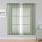 Simplebrand Sage Green Sheer Curtains, 63" Length, 2 Panels Set - Light Filtering, Rod Pocket Window Curtains for Bedroom (Sage Green, 59" W x 63" L)