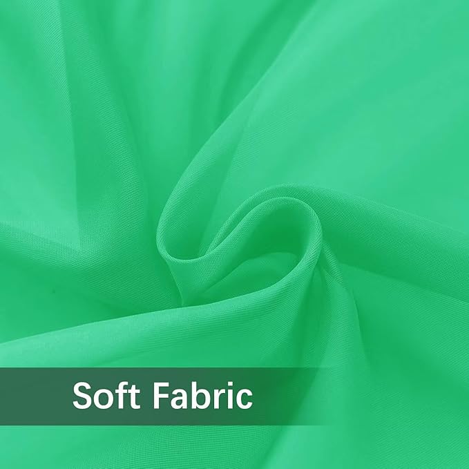 youleyar Solid Sheer Rod Pocket Curtain Voile Draperies 2 Panels White Beige Black Grey Ivory 52 Inch Width 84 Inch Long 1 Pair for Kitchen Bedroom Children Living Room Yard (Grass Green,52Wｘ84L)