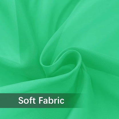 youleyar Solid Sheer Rod Pocket Curtain Voile Draperies 2 Panels White Beige Black Grey Ivory 52 Inch Width 84 Inch Long 1 Pair for Kitchen Bedroom Children Living Room Yard (Grass Green,52Wｘ84L)