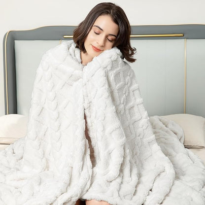 Aganear Blanket King Size - Lightweight Portable Fuzzy Cozy Soft Blankets for Couch, Sofa, Bed, Breathable and Skin-Friendly for All Season Accessories(108"x90", White)