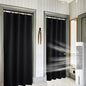 RYB HOME 2 Panels Blackout Doorway Curtains, Thermal Insulated Privacy Rod Pocket Easy Installation Drapes for Living Room Bedroom Dining Room, Width 34 by Length 80, Black