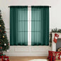 Green Window Sheer Curtains 54 inch Length, Soft Airy Light Filtering Sheer Curtain 2 Panels Set, Dual Rod Pocket Gauze Drapes for Living Room Bedroom, Hunter Green, 2x42Wx54L Inches