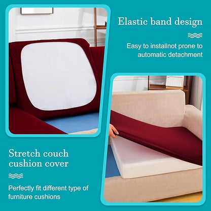 12Pcs Stretch Patio Cushion Covers,Outdoor Couch Covers Replacement,Outdoor Couch & Sofa Slipcovers,for Patio Furniture Cushion Covers,Washable Reusable urniture Protector(Wine Red,Cover Only)