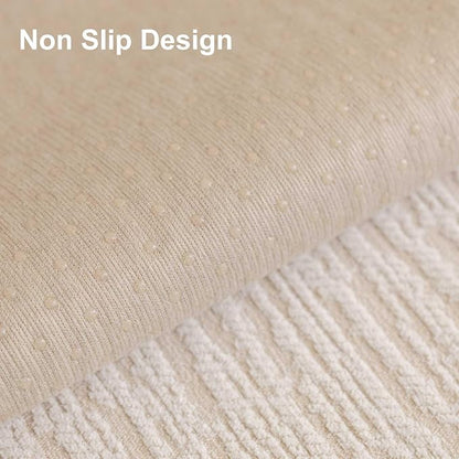Soft Waterproof Chenille Cover Washable, Non Slip Sectional Sofa Covers for 3 Cushion Couch Sofa L Sharped Sofa Slipcover for Pets, Furniture Protector (1 PCS 36"x82" White)