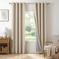 100% Blackout Shield Linen Blackout Curtains for Bedroom, Natural Flax Grommet Curtains for Living Room, Thermal Insulated Room Darkening Drapes for Nursery, Boho Home Decor, 50" W x 96" L, 2 Panels
