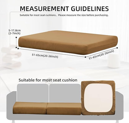 14Pcs Outdoor Cushion Covers, Patio Cushion Covers,Stretch Elastic Slipcovers, Replacement Washable & Reusable Furniture Protector for Patio Couch (Camel Color,Cover Only)