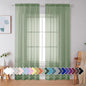 Simplebrand Sage Green Sheer Curtains 90 Inches Long 2 Panels, Light Filtering Rod Pocket Solid Color Window Sheer Curtain Panels, Elegant Curtains & Drapes for Living Room, Bedroom, 42" W x 90" L