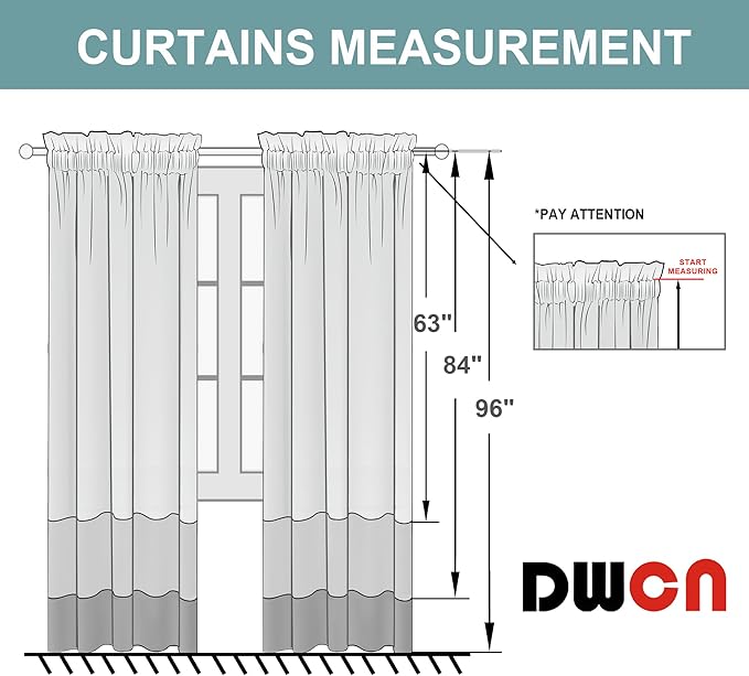 DWCN Blackout Curtains for Bedroom 63 Inch Length 2 Panels Set, Solid Thermal Insulated Energy Saving Rod Pocket Window Treatment Curtains Blackout Drapes (W52 x L63 Inch, Dark Grey)