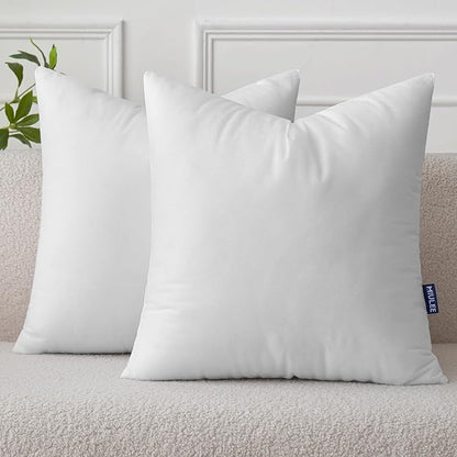 MIULEE Set of 2 Throw Pillow Inserts 22x22 Inches, Non-Woven Decorative Pillow Inserts for Living Room