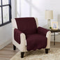 Great Bay Home Reversible Chair Cover - Washable Slipcover Furniture Protector with Elastic Straps - Perfect for Kids & Pets - Quilted & Stitched Detail (Wine/Light Gray)