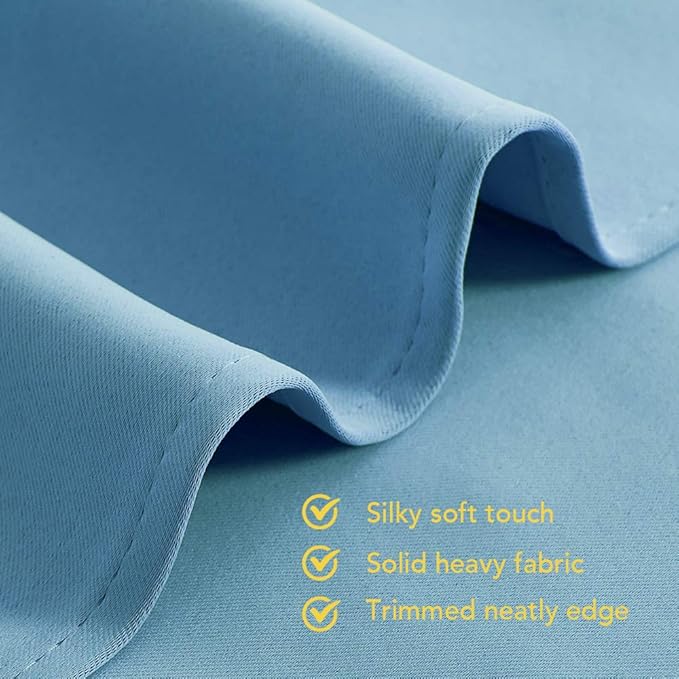 NICETOWN Blackout Draperies Curtains for Kids Room, Window Treatment Thermal Insulated Solid Grommet Blackout Drape Panels for Bedroom (Set of 2, 42 by 54 Inch, Teal Blue)