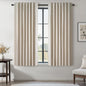 Topfinel Beige White Linen Blackout Curtains 63 Inches Long 2 Panels for Small Window Natural Birch Boho Farmhouse Linen Blend Texture Insulated Hook Belt Back Tab Pocket Pleated Drapes (W52 x L63)